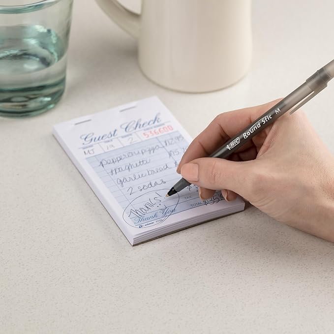 BIC Round Stic Xtra Life Ball Point Pen; Black; 36 Pack