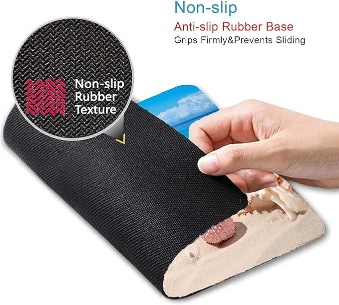 Sand Beach Mouse Pad,Cute Mouse pad,Custom Small Mouse Pads with Designs,Portable Office Non-Slip Rubber Base Wireless Mouse Pad for Laptop