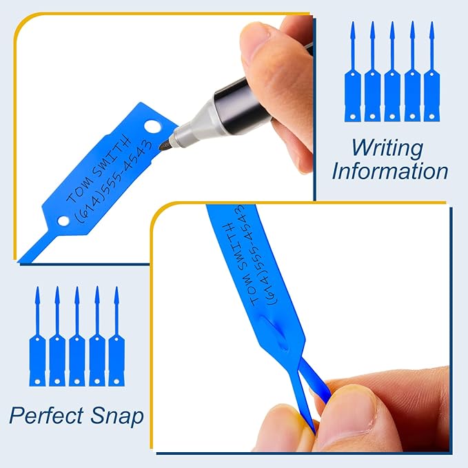 Lewtemi 1000 Pieces Self Lock Arrow ID Key Tags Car Parts Tags Key Ring Repair Labels for Office Automotive Shop Supplies(4 1/2'' X 3/4",Blue)
