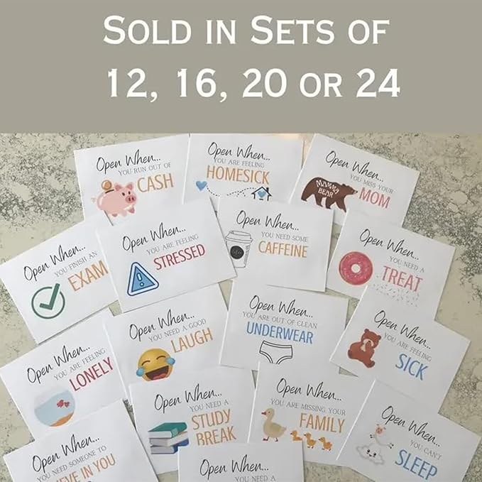 16 Pieces Open When Envelopes, University College Gifts, Leaving Home Gift, Custom Going Away to College Gift, College Daughter Son Gift