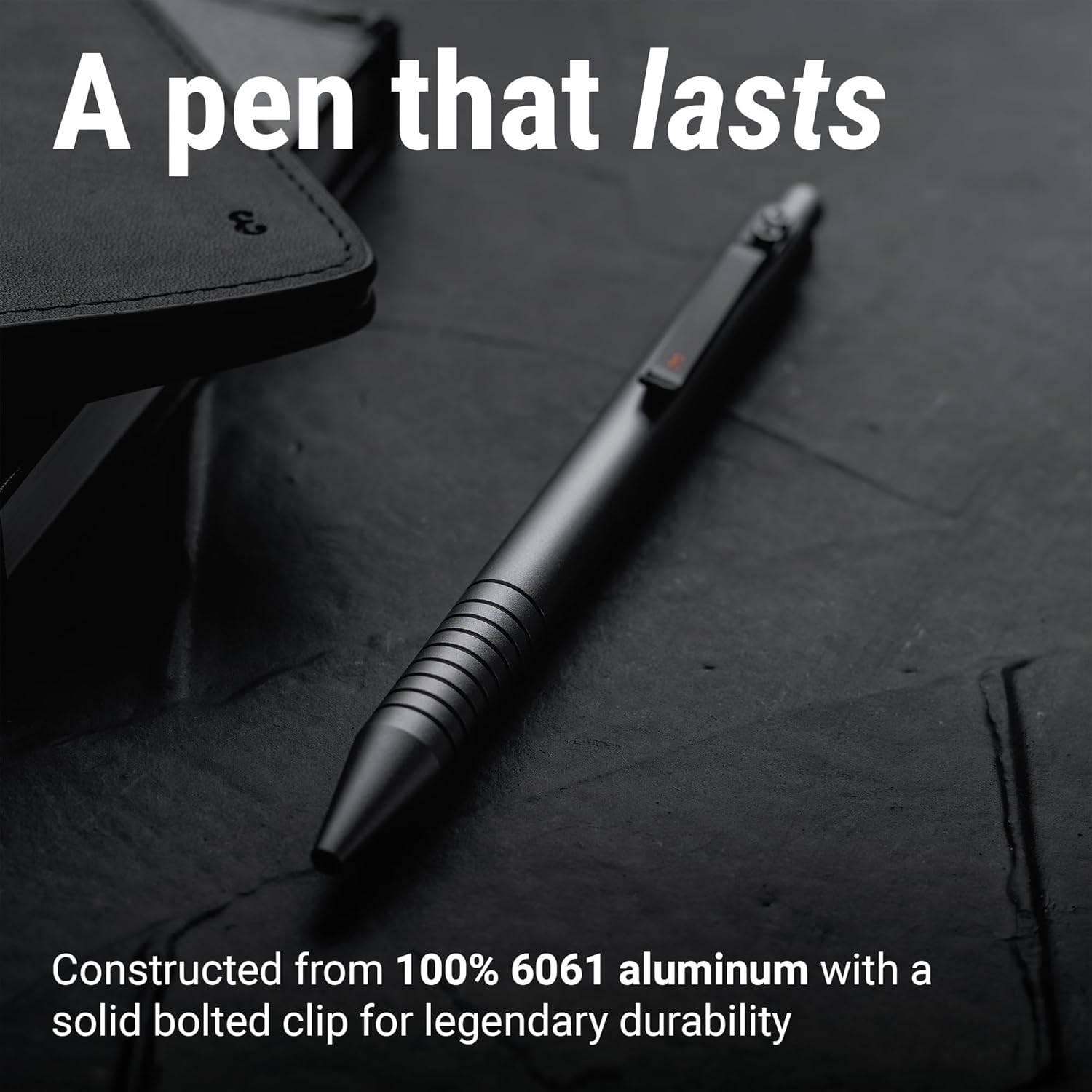 Everyman Grafton Full Click Refillable 0.7mm Ball Point Pen, Crimson | Sleek Anodized Aluminum EDC Pen with Deep Grooved Grip | Smooth Writing Pocket Pen for Office, Travel, Gifting & Daily Use