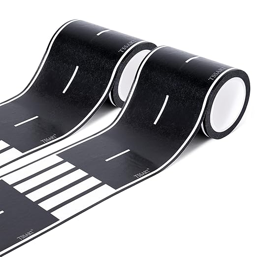 Roadway Tape - Black Residue Free Road Car Track Tape for Kids Birthday Party Racing Party Decoration - 2.4 Inch Wide 40 FT Long, 2Pack
