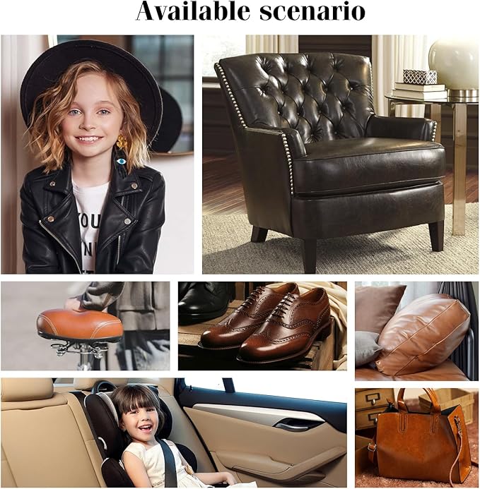 CHEIGHY Leather Repair Patch for Couches 17X118 inch Self-Adhesive Leather Repair Tape kit for Furniture Sofa Vinyl Car Seats Couch Chairs Shoes Down Jackets (Black)