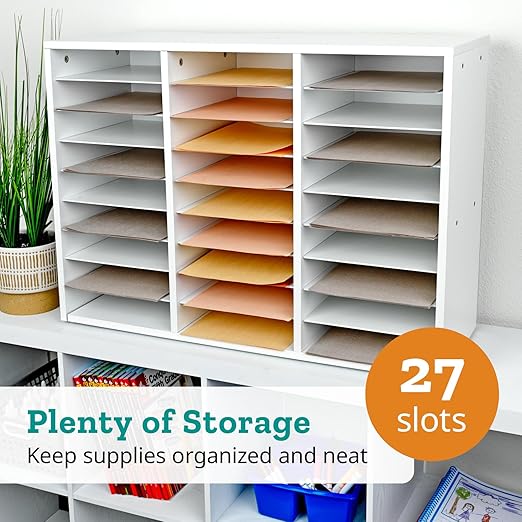 Really Good Stuff Mail Center - 1 Classroom Literature Organizer with 27 Slots – Keep Your Classroom, Office, or Home Office Organized, Durable, Easy Assembly