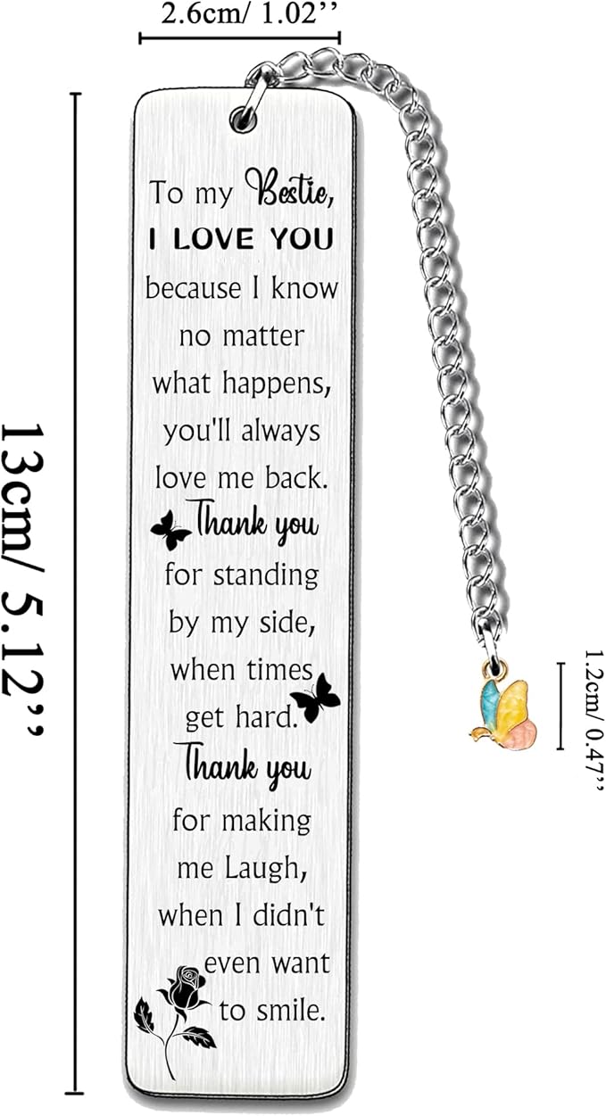 Bestie Bookmark Graduation Gifts True Friendship Forever Appreciate Best Friend Bookmarks Inspirational Good Friend Birthday Present Personalized Book Lover Keepsake Retirement Inspirational Christmas