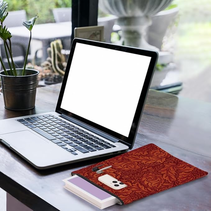 Vintage Flower Book Sleeve Book Lovers Gifts Autumn Style Waterproof Book Cover Book Accessories Book Covers for Paperbacks Book Pouch Book Protector with Front Pocket for Women Girls Readers Mom