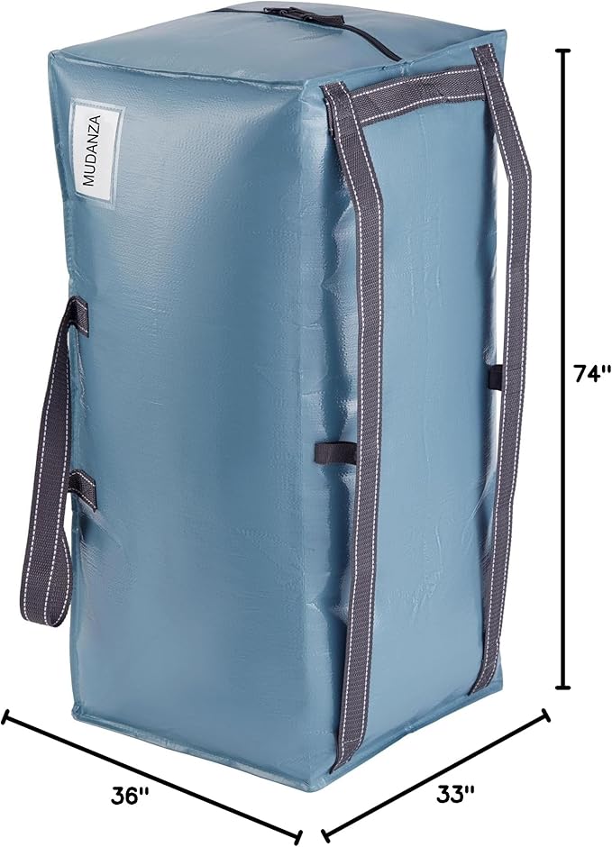 VENO 6 Pack Moving Bags w/Backpack Straps, Moving Boxes & Storage Bins Alternative, Packing Supplies, Camping Accessories Totes, Dorm Room Essentials Storage Bags (Shiny Light Blue, 6 Pack)