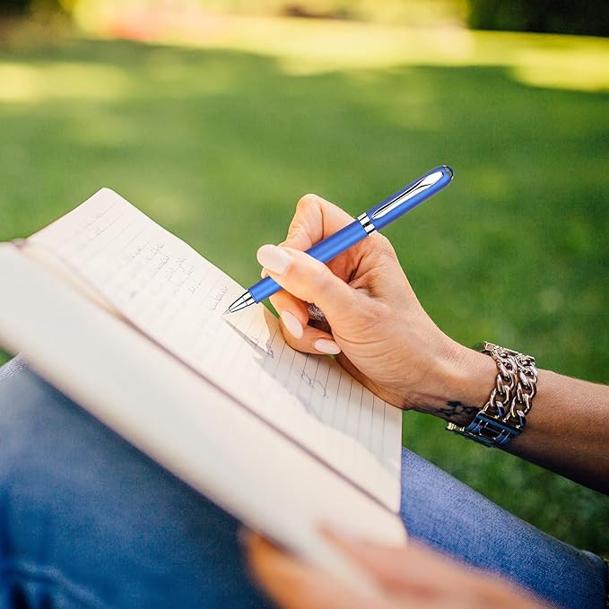 Gel Ink Rollerball Stylus Pen - 18 Pack,0.5mm Gel Pen Fine Point,2 in 1 Capacitive Stylus Pen,Large Capacity Blue Ink,Writing Smoothly for Office,Business,Gift,Metal Silver Clip,Kaka Rabbit