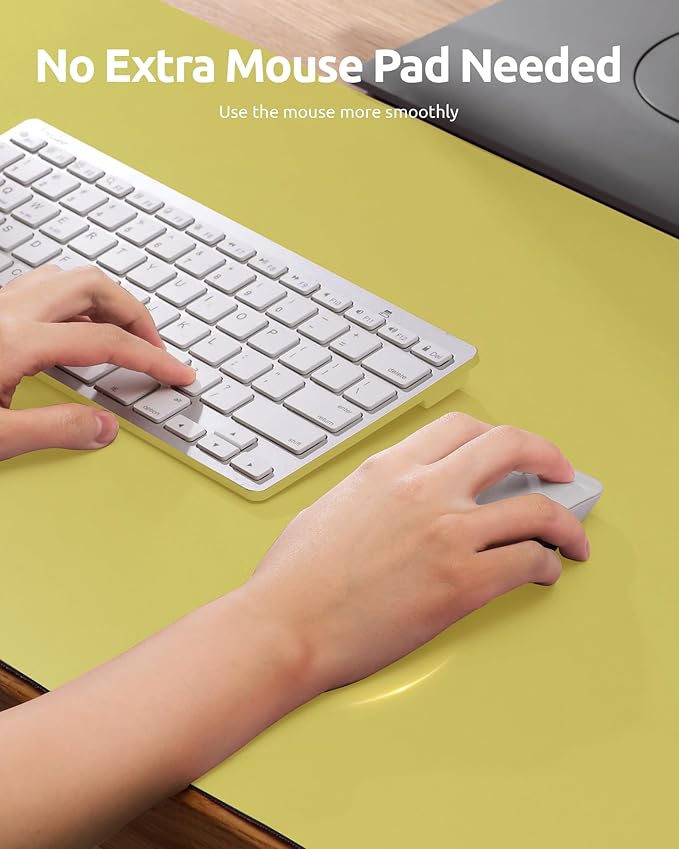 YSAGi Leather Desk Protector, Office Mat, Large Mouse Mat, Non-Slip PU Leather Blotter, Laptop Pad, Waterproof Writing Pad for Office and Home (Olive Green, 31.5" x 15.8")