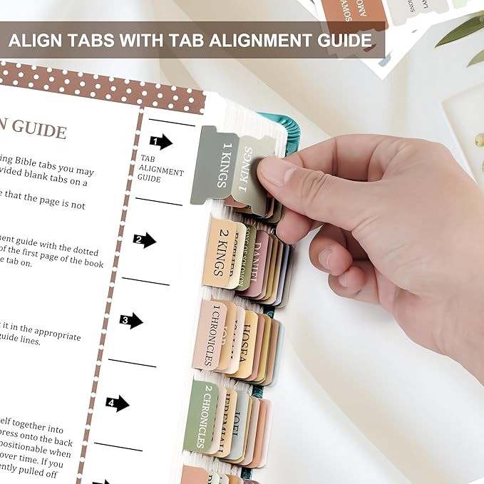 Bible Tabs for Women & Men, Laminated Bible Tabs for Study Bible, Boho Theme Bible Tabs for Easy Navigation, Simplify Your Bible Reading Experience with Easy-to-Use Indexing Tabs