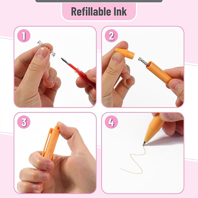 Mr. Pen- Retractable Gel Pens, 12 Pack, Bright Color Ink Gel Pens, Gel Pens Fine Point, Retractable Pens, Cute Pens, Gel Ink Pens, Aesthetic Pens for Journaling Fine Tip Pens