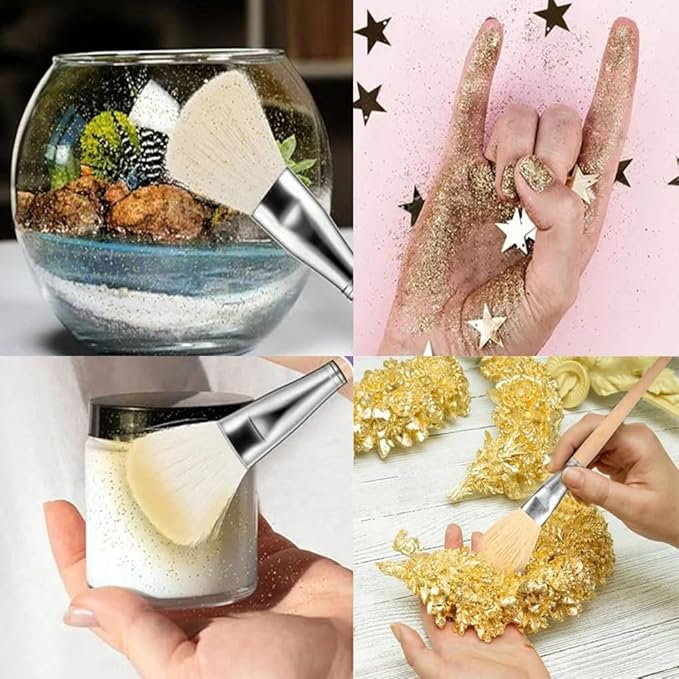 10 Pieces Glaze Brushes for Pottery Mop Brush for Pottery Glazing Goat Hair Blending Brush for Pottery