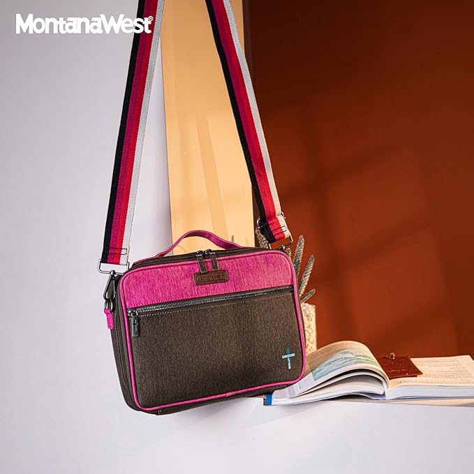 Montana West Bible Covers for Women Bible Cases with Leather Bookmark Protective Crossbody Carrying Book Case for Church Travel Gift