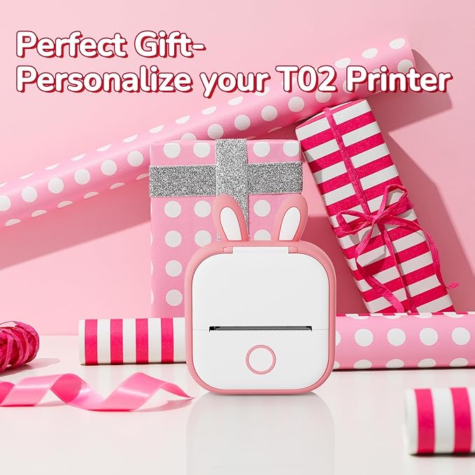 Phomemo T02 Case Pink- Compatible with T02 Mini Printer, Adorably Unique Design Flexible Protective Case for Gift
