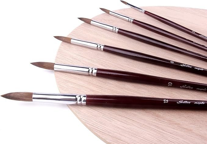 Artist Paint Brushes-Superior Sable Watercolour Brushes Round Point Tip Paint Brush Set for Watercolor Acrylic Painting Supplies