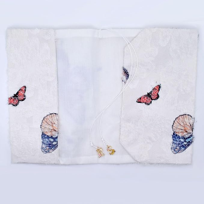 BLBMH Butterfly Book Covers for Paperbacks Book Cover Fit for 5.5x8.5 inch Adjustable Book Sleeve Cover for A5 Books Softcover Protector for Notebook Bible - Beige