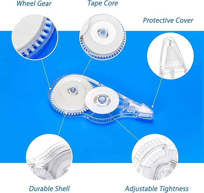 Quick Dry Whiteout Correction Tape Tear Resistant Liquid Paper Pen Shaped Applicator,Highly Suitable for Students,Office Workers,Home,Easy to Use Enhance Study,Work Efficiency,10pcs 1/5"X39Ft