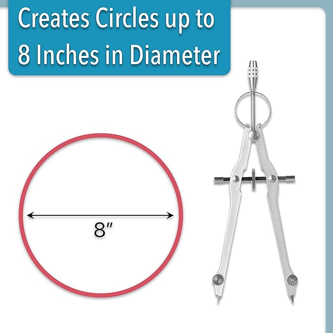 Mr. Pen- Professional Compass for Geometry, Extra Lead, Metal Compass, Compass, Compass Drawing Tool, Drawing Compass, Drafting Compass, Compass for Students, Compass for Woodworking, Compass Geometry