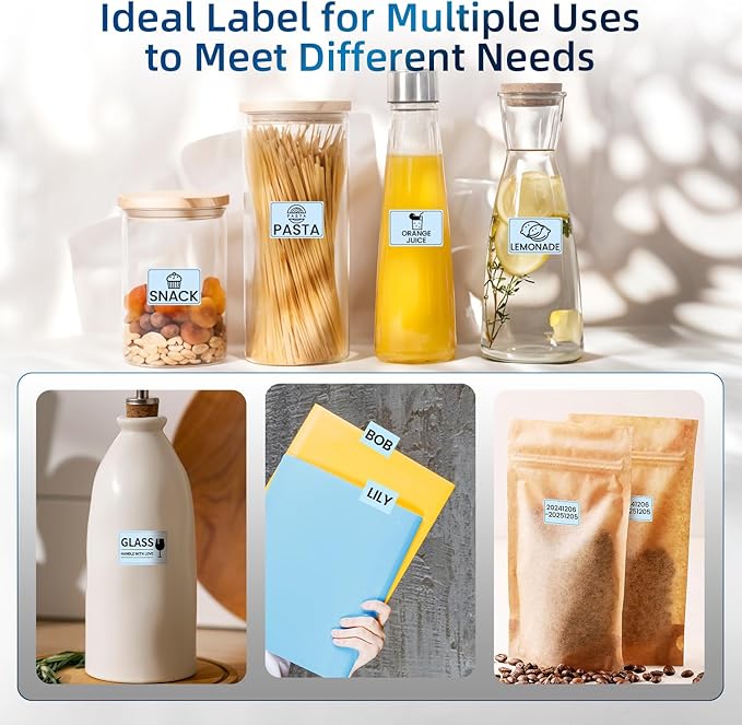 Phomemo Thermal Labels for M110/M120/M220/M150/M250/M221 Label Maker, Self-Adhesive Thermal Label 1.57"x1.18"(40x30mm),230 Labels/Roll, for Barcode,Address, Name, Blue