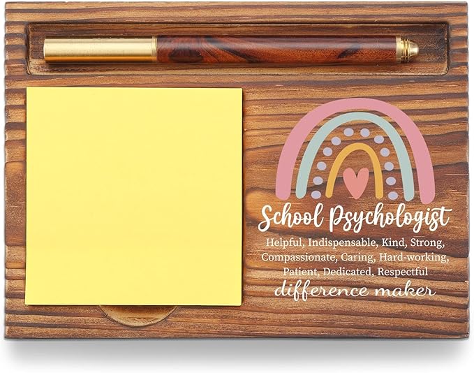 School Psychologist Gifts Sticky Note Holder, School Psych Gift Thank You Appreciation Gifts for School Counselor Therapist Guidance, School Psychology Week Gift Self-Stick Note Pad Holders TZP62