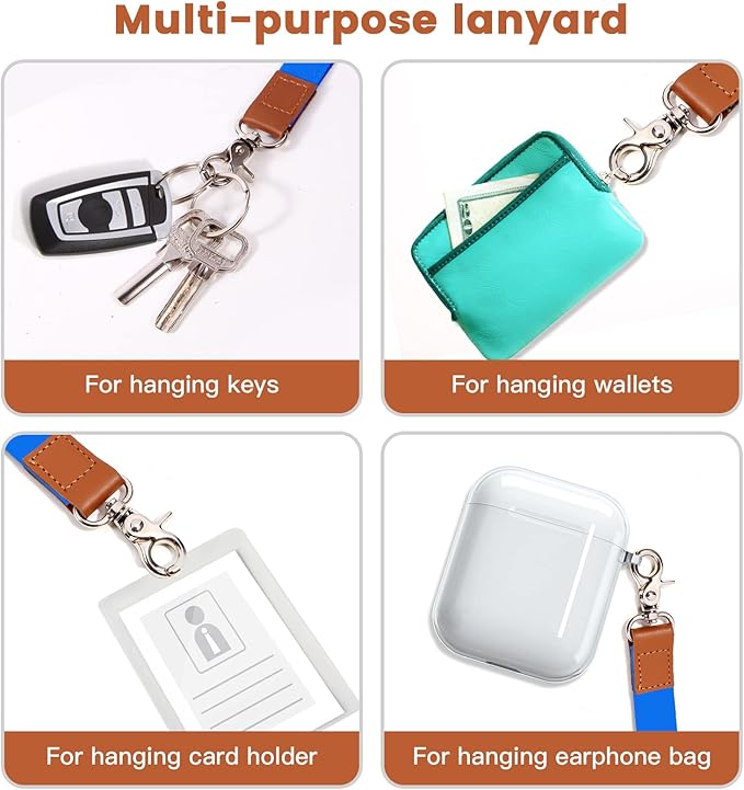 XCHIN Lanyards for Keys, Blue Keychain Long Lanyard for Women Men, Cute Neck Lanyard for ID Badges Wallet