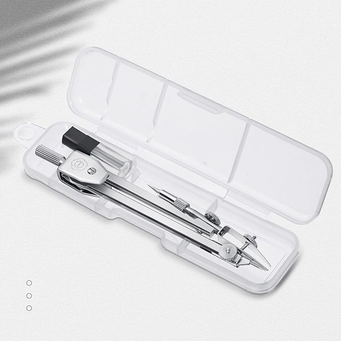 EBOOT Student Geometry Math Set, Drawing Compass and 6 Inch Swing Arm Protractor 180 Degree Math Protractor (Blue)