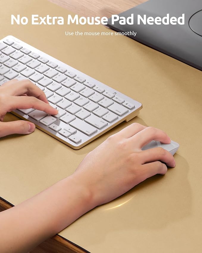 YSAGi Leather Desk Protector, Office Mat, Large Mouse Pad, Non-Slip PU Leather Blotter, Laptop Desk, Waterproof Writing Pad for Office and Home (Latte, 23.6" x 13.8")