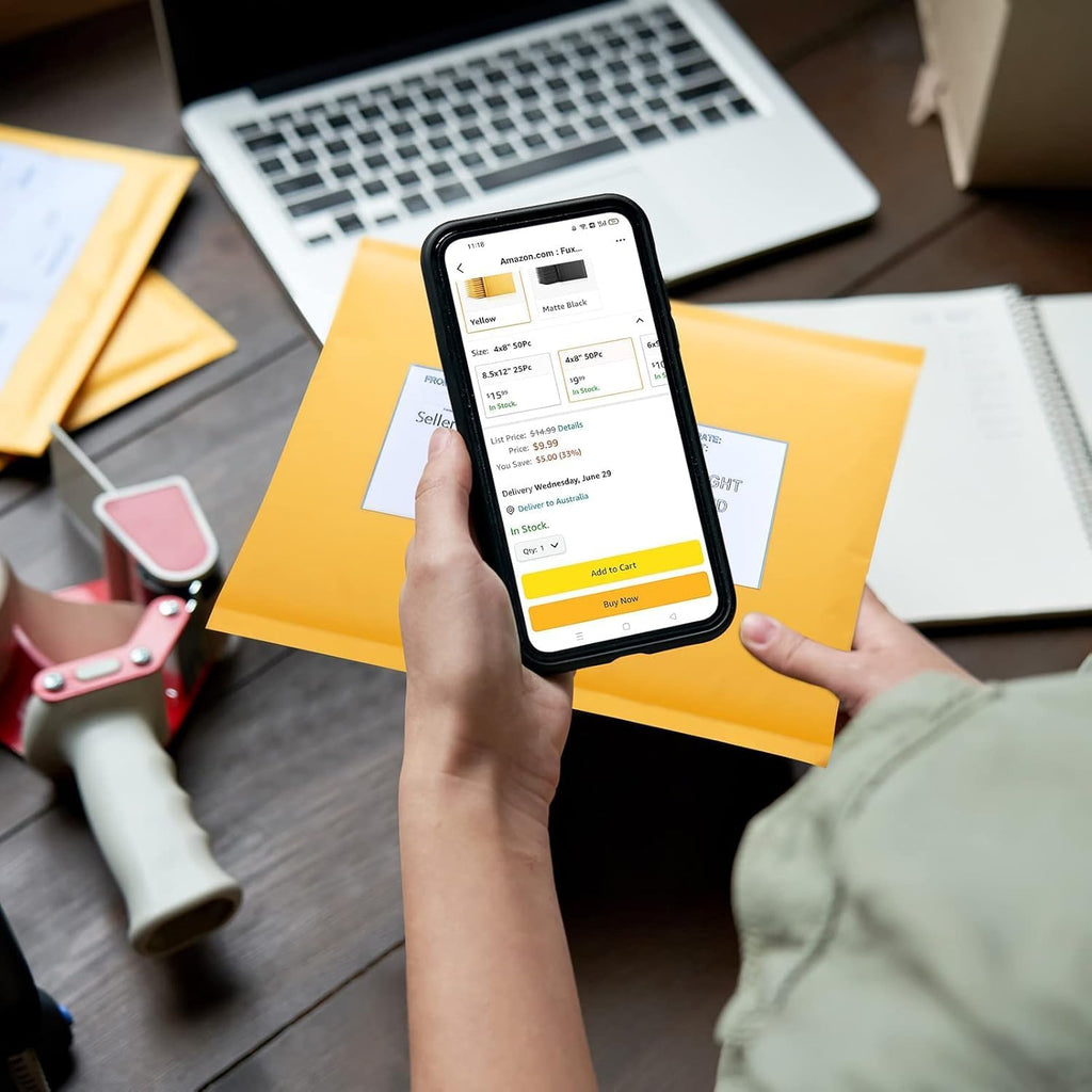 Fuxury Kraft Bubble Mailer 6x10 Inch 600 Pack，Strong Adhesion Padded Envelopes Bulk,Self Seal Bubble Envelopes, Waterproof Cushioned Padded Mailers Packaging for Small Business,#0 Mailers Yellow