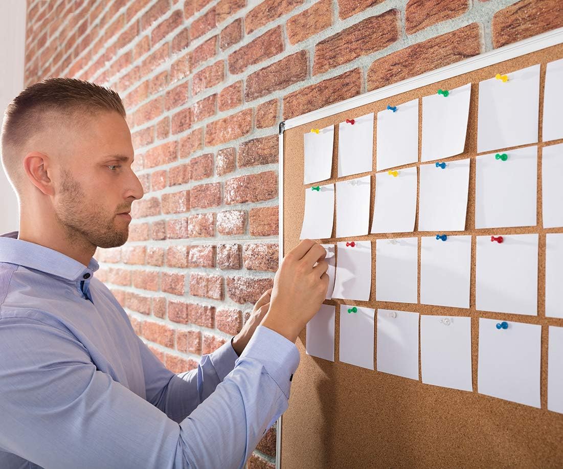 Board2by 2 Pack Cork Board Bulletin Board 36 x 48, Silver Aluminium Framed 4x3 Corkboard, Office Board for Wall Cork, Large Wall Mounted Notice Pin Board