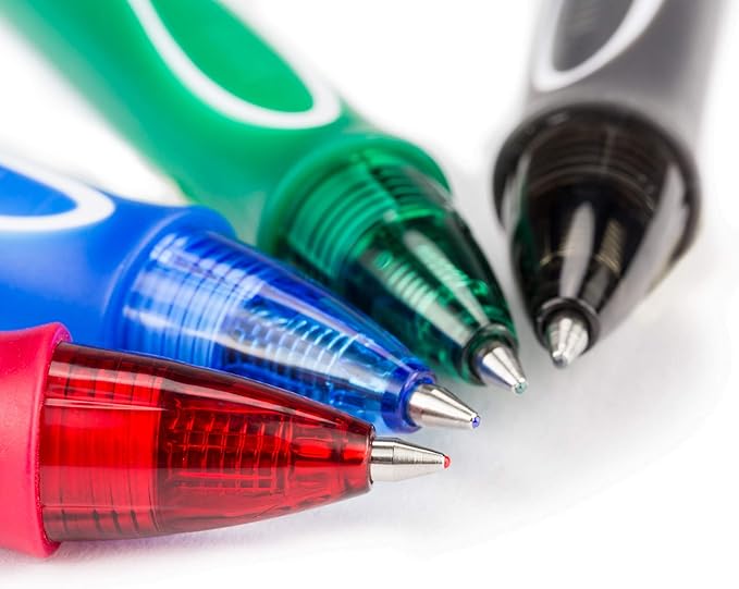 BIC Gel-Ocity Quick Dry Gel Pens, Medium Point Retractable Gel Pen (0.7mm), Assorted Colors, 3-Count