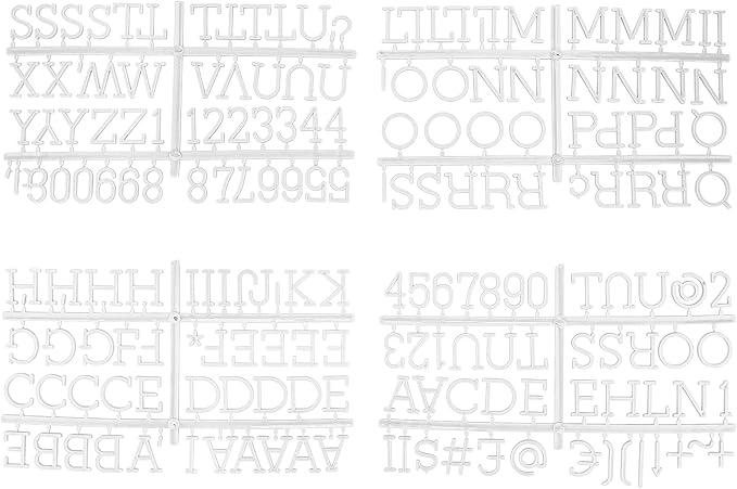 1 Inch Letters for Flet Letter Board,188 Pieces Including Letters, Numbers & Symbols for Changeable Plstic Letter Board by Veskaoty (White)