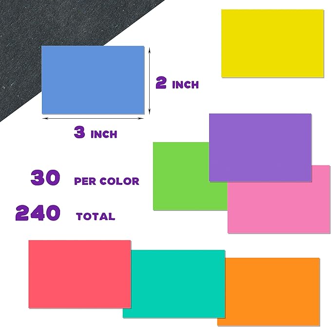 240 PCS Colored Labels Stickers 3 x 2 Inch Rectangular Moving Labels 8 Colors Large Color Coding Labels - Light Color