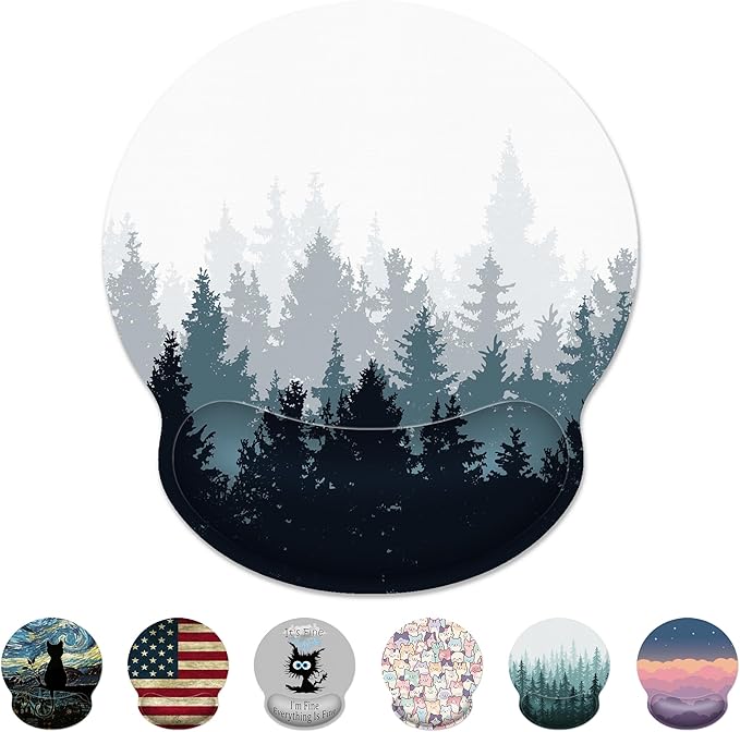Ergonomic Mouse Pad with Wrist Support,Forest Mouse Pad with Wrist Rest,Relieve Wrist Pain Mousepad Non-Slip Rubber Base,Mouse Pads for Desk,Computers,Laptop,Office,Home,Gaming,Accessories