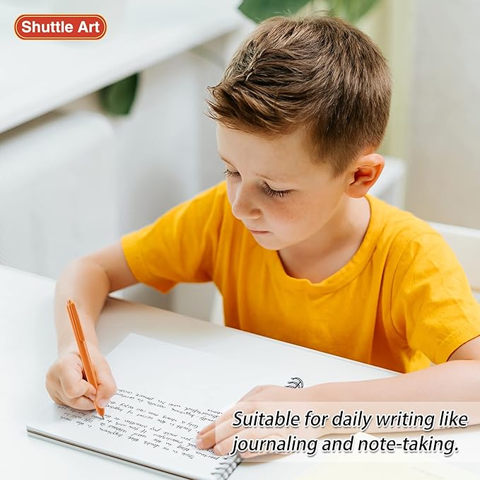 Shuttle Art Ballpoint Pens, 15 Pack Vintage Retractable Black Ink Ball Point Pens, Cute Pens 1.0mm Medium Point Quick Drying for Writing Journaling Taking Notes School Office Home