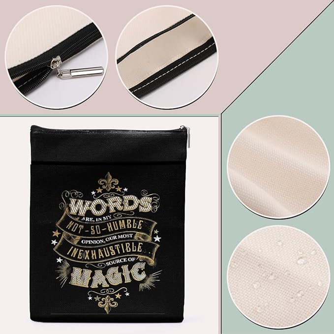 Magic Stuff Wizard Inspirational Book Sleeve Book Cover Book Lovers Gifts Book Club Gifts Wizard Book Protector Book Gifts for Readers Women Her Magic Movie Fans Bibliophile Graduation Birthday Gifts