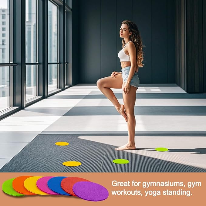Sukh 28 Pcs Carpet Spot Markers - Carpet Spots for Classroom Carpet Floor 4 Inch Circle Dots Markers 7 Colors Floor Dot for Decoration Elementary Teachers Student Kindergarten Yoga Standing