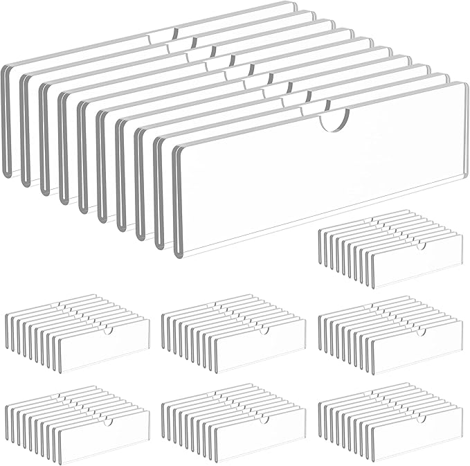 Acrylic Wall Name Plate Holder, Office Name Plate with Adhesive Tapes, Door Name Plate Wall Nameplate Clear Sign Holder Frame, 2"x8", 80 Pack