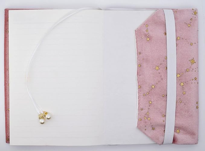 BLBMH A5 Book Cover for Paperbacks- Adjustable Fabric Book Sleeve Cover Protector Fit for 5.5x8.4 inch Hardcover Softcover Book Novels Notebook -Pink Stars