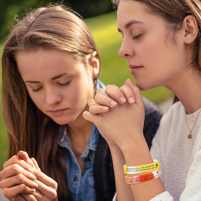 Unittype 240 Pcs Christian Silicone Bracelets Bulk Scripture Gifts Bible Verse Rubber Wristbands Religious Church Gifts for Women Men Party Favors Birthday Easter Baptism Gifts(Rainbow Color)