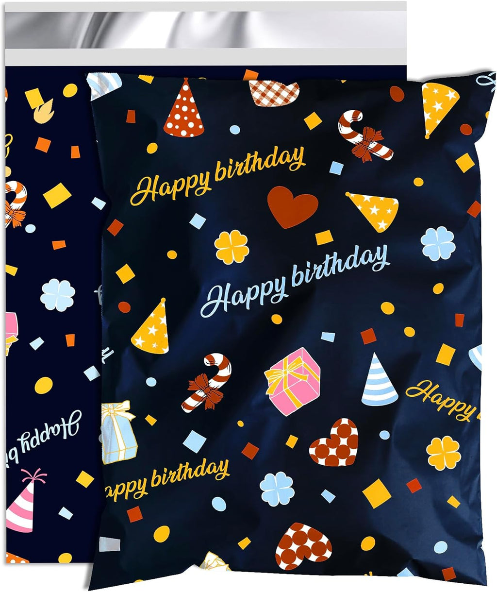 Happy Birthday Poly Mailer 6x9 Inch 100 Pcs, Waterproof Shipping Bags for Clothing, Tear-Resistant Mailier Bags, Strong Mailing Bags with Self-Seal