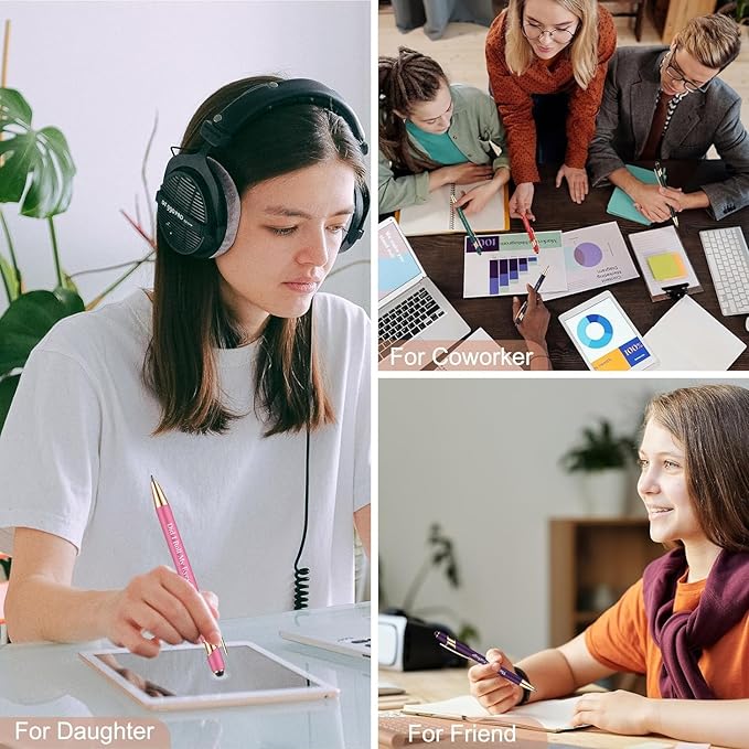 Snarky Funny Office Pens,36 Pcs Negative Sarcastic Hilarious Quotes Work Ballpoint Pens with Stylus Tip for Colleague Co-workers Gift Black Ink (Style 1, 36)