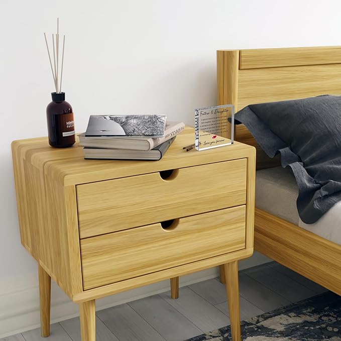 Gifts for Dad from Daughter - Cute Father Daughter Gifts - Perfect Birthday Gifts for Dad, Christmas Gifts for Grandad, Step Dad - Acrylic Block with Sentimental Message