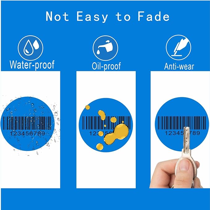 Hybsk 3 inch Circle Color Direct Thermal Stickers Shipping Labels for Barcodes,Name Tag,DIY Logo Design,QR Code,Inventory– Compatible with Zebra,Rollo,Munbyn,and More-350 pcs (3 inch,Blue)