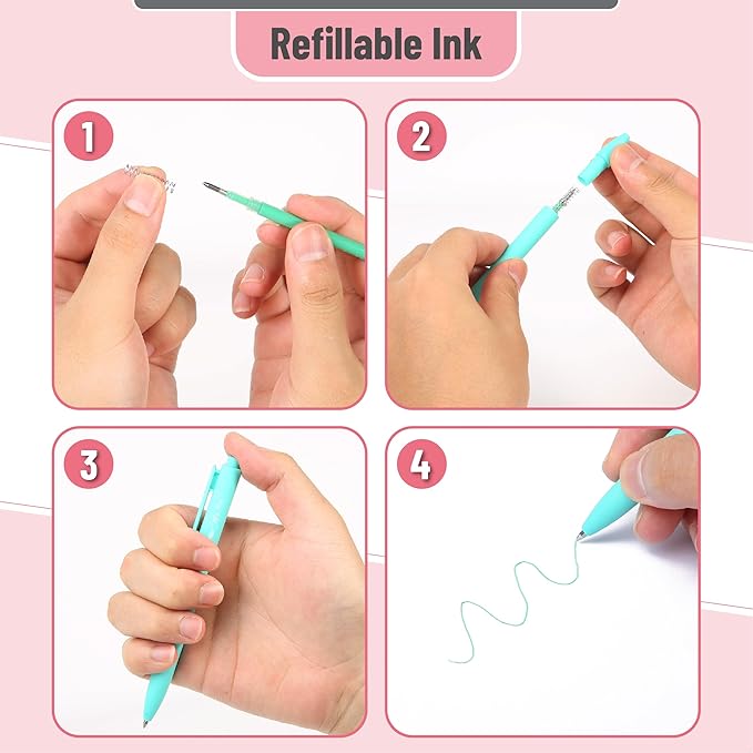 Mr. Pen- Retractable Gel Pens, 12 Pack, Assorted Colors, Fast Dry, Gel Pens Fine Point 0.7mm, Retractable Pens, Cute Pens, Gel Ink Pens, Aesthetic Pens for Journaling, Pastel Pens, Fine Tip Pens