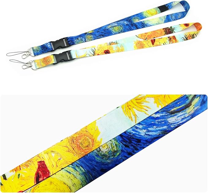 2Pack Detachable Lanyard with ID Badge Card Holder Silky Keychain Lanyards Keys Neck Strap with Metal Lobster Clip Clasp and Charm Hard Card Case for Women Men Adults (2)