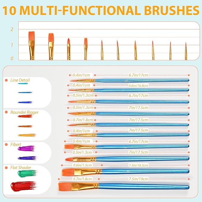 S & E TEACHER'S EDITION 330 Pcs Paint Brush Set, 300 Pcs Paint Brushes, 30 Pcs Palettes for Kids/Adults to Create Art Painting