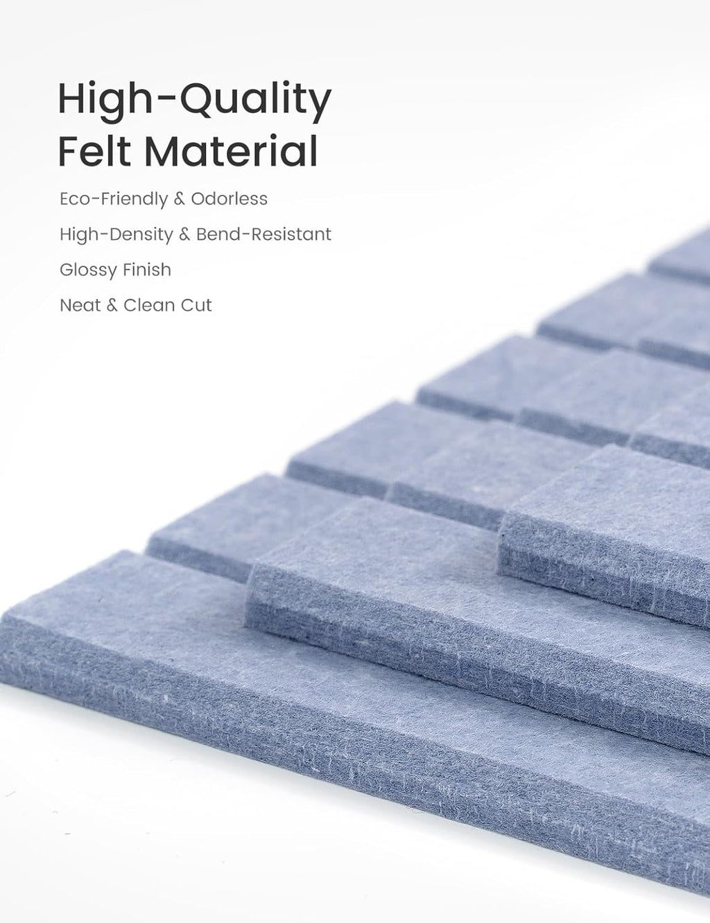 Bumusty Large Cork Board Alternative-47 x35 Felt Bulletin Board Tiles, with 30 Pushpins, 70 Adhesive Tabs, 12-Pack Slat Wall Paneling, Cork Boards for Office Push Pin Board Felt Board-Soft Periwinkle