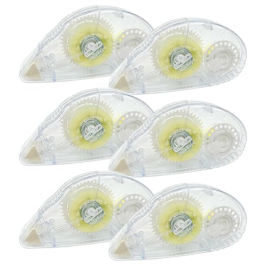 Glue Runner Permanent, Double Sided Adhesive Scrapbook Runner Tape Roller, 0.3-inch by 360-Inch, Permanent Adhesive Dots Roller Applicator - 6 Packs White