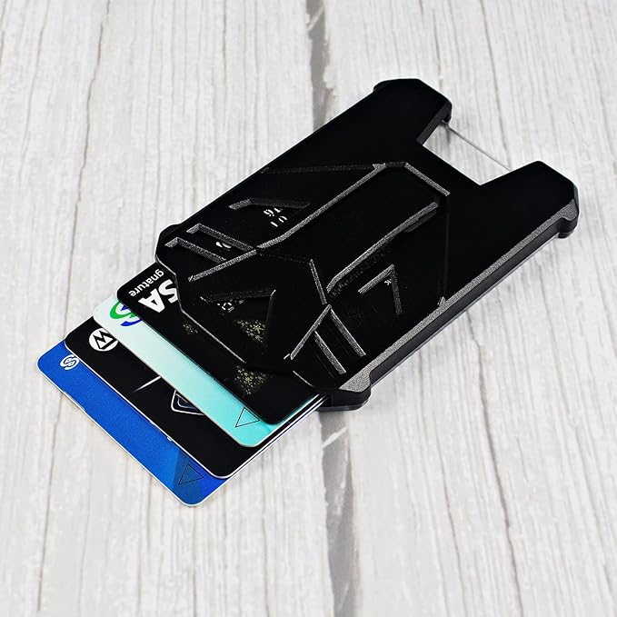 VIQWYIC 1 Pack Retractable Badge Holder Keychain, Tactical ID Card Holder, Heavy Duty Carabiner Badge Reel with Key Ring for Keys ID Card (Black)