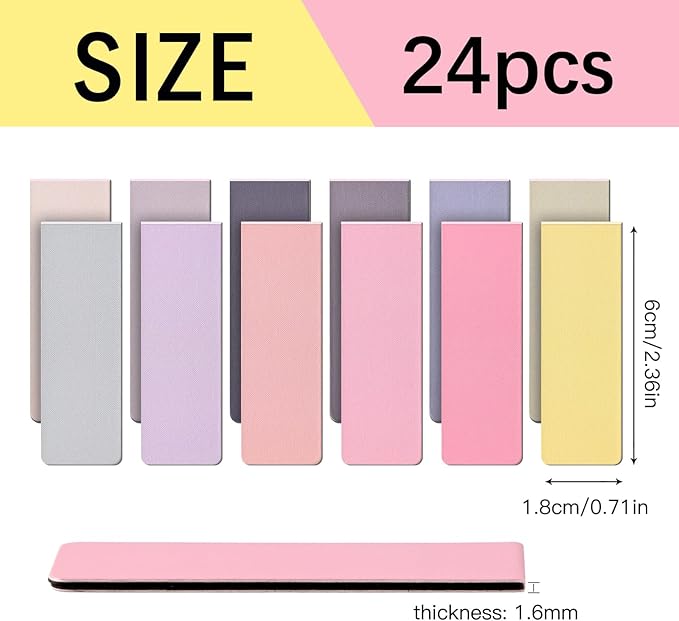 24PCS Magnetic Bookmarks Book Mark - 12 Colors Magnet Bookmark Clips, Cute Book Marks for Reading Women Men, Bookmarks for Book Lovers